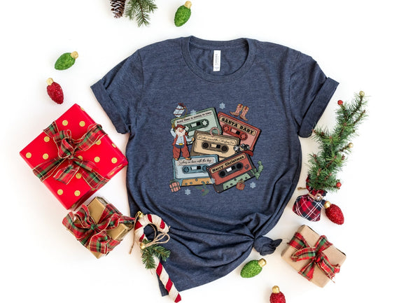 T-Shirt-Christmas Tapes T-Shirt-S-Heather Navy-Jack N Roy