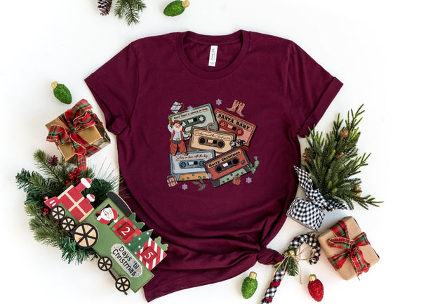 T-Shirt-Christmas Tapes T-Shirt-S-Maroon-Jack N Roy