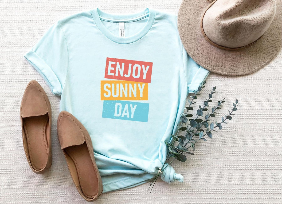 T-Shirt-Enjoy Sunny Day T-Shirt-S-Heather Ice Blue-Jack N Roy