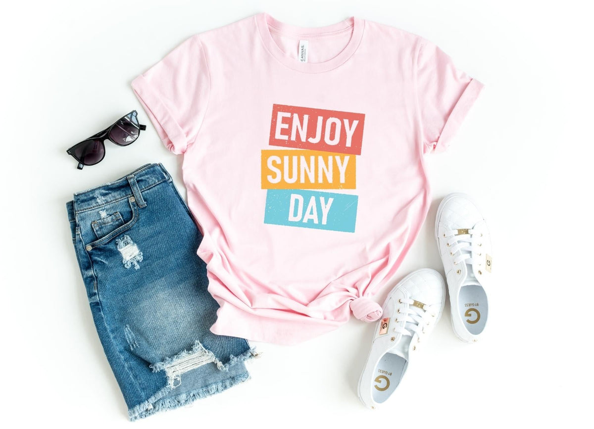 T-Shirt-Enjoy Sunny Day T-Shirt-S-Pink-Jack N Roy