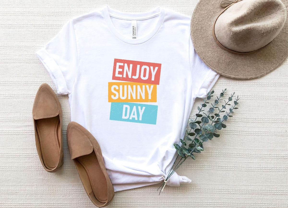 T-Shirt-Enjoy Sunny Day T-Shirt-S-White-Jack N Roy