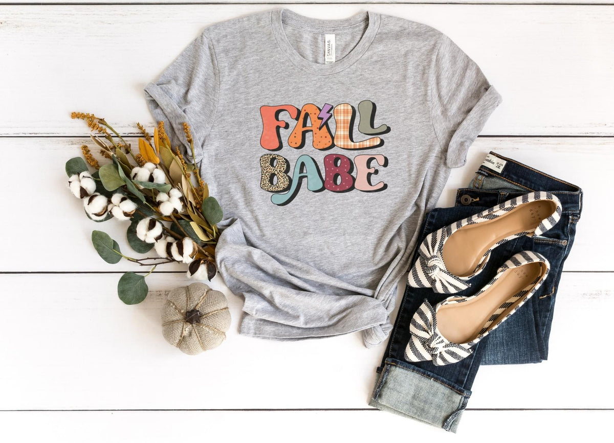 T-Shirt-Fall Babe T-Shirt-S-Athletic Heather-Jack N Roy