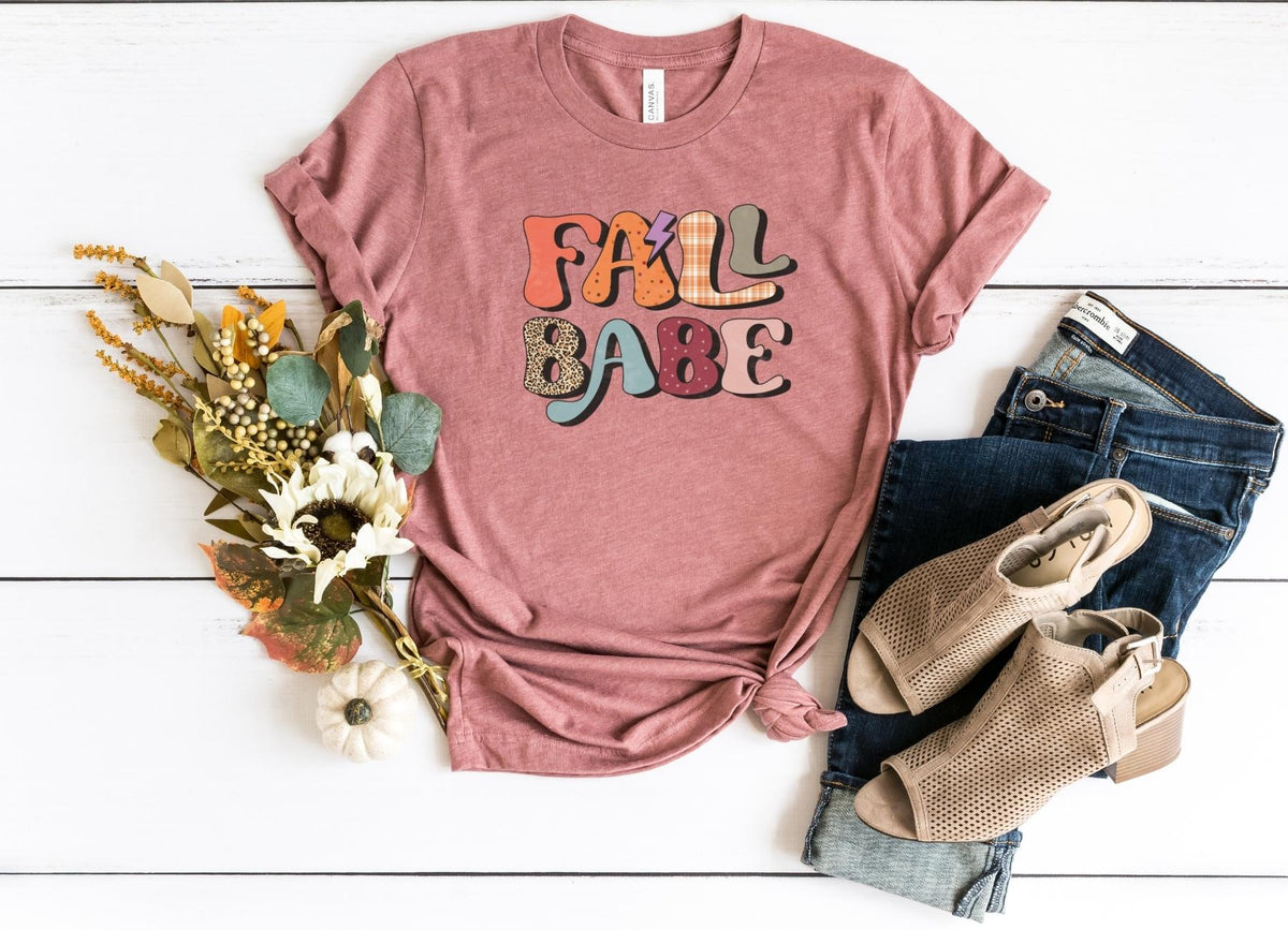 T-Shirt-Fall Babe T-Shirt-S-Heather Mauve-Jack N Roy