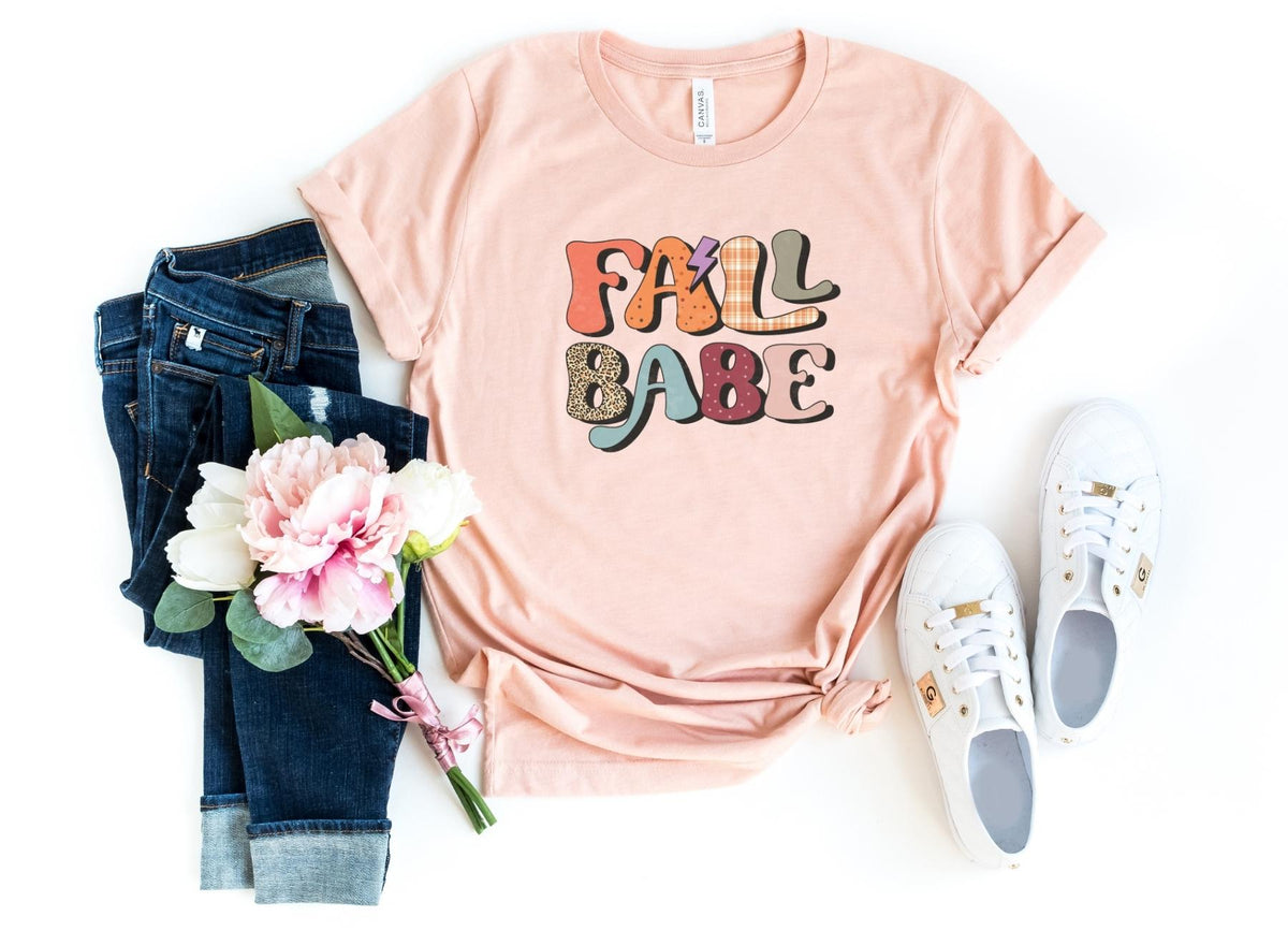 T-Shirt-Fall Babe T-Shirt-S-Heather Peach-Jack N Roy