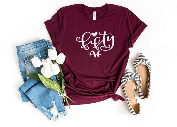 T-Shirt-Fifty AF T-Shirt-S-Maroon-Jack N Roy