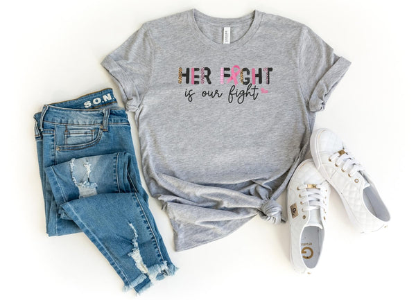 T-Shirt-Her Fight, Is Our Fight T-Shirt 🎗️-S-Athletic Heather-Jack N Roy