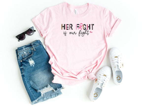 T-Shirt-Her Fight, Is Our Fight T-Shirt 🎗️-S-Pink-Jack N Roy