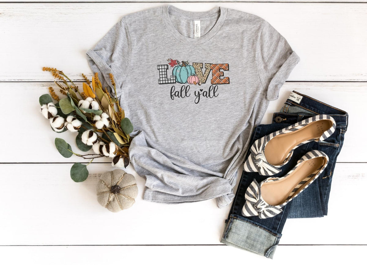 T-Shirt-Love Fall Y'All T-Shirt-S-Athletic Heather-Jack N Roy