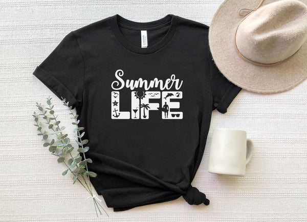 T-Shirt-Summer Life T-Shirt-S-Black-Jack N Roy