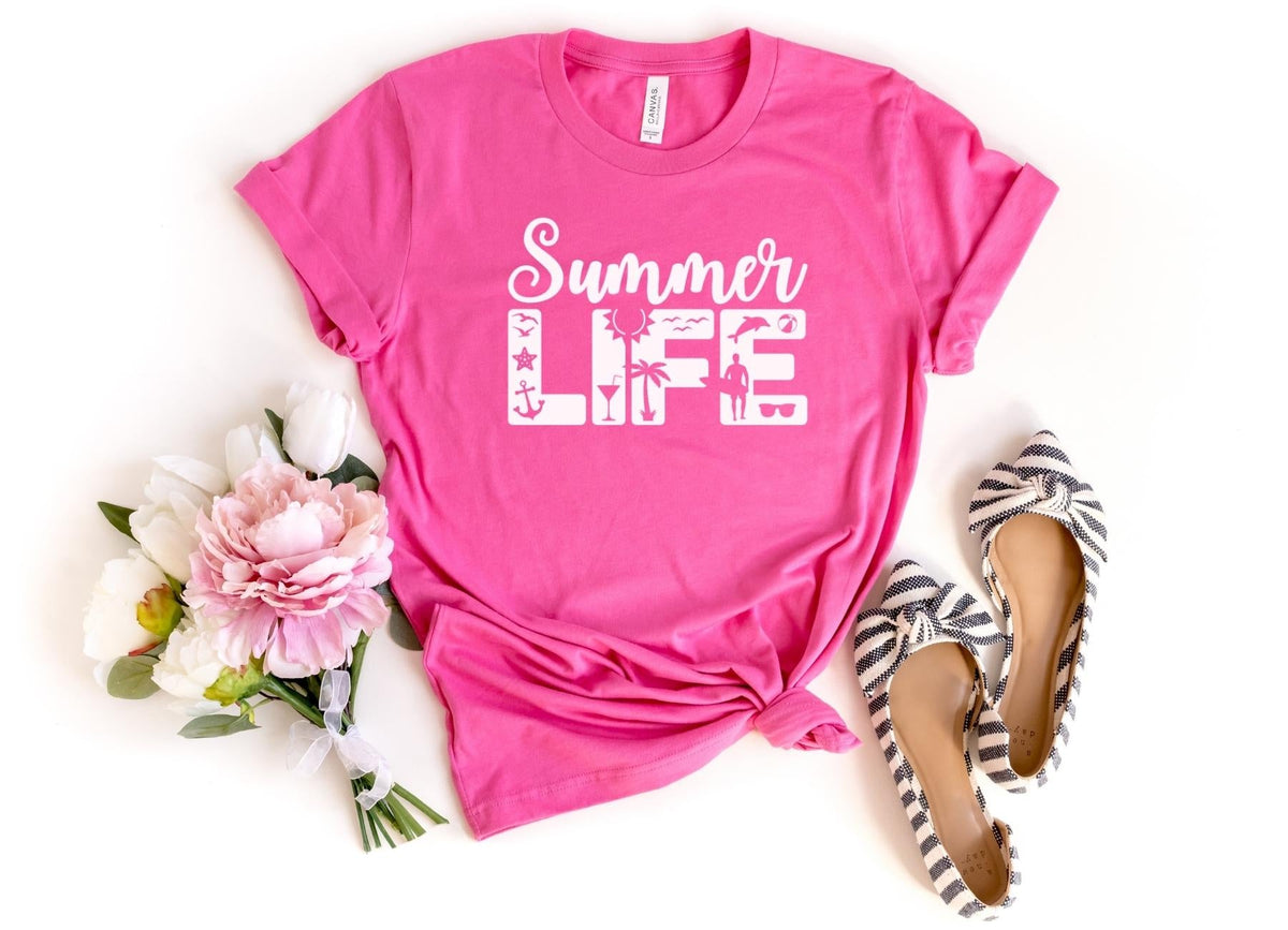 T-Shirt-Summer Life T-Shirt-S-Charity Pink-Jack N Roy