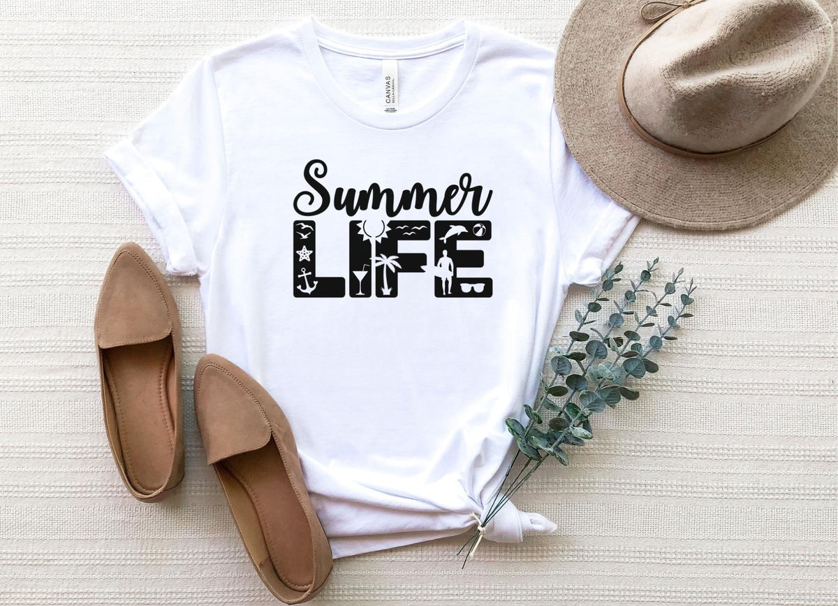 T-Shirt-Summer Life T-Shirt-S-White-Jack N Roy