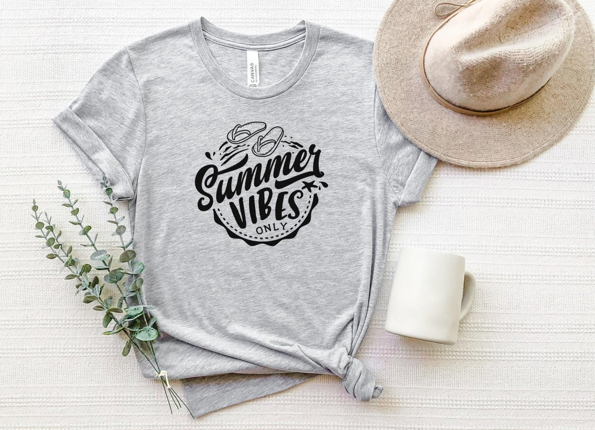 T-Shirt-Summer Vibes Only T-Shirt-S-Athletic Heather-Jack N Roy