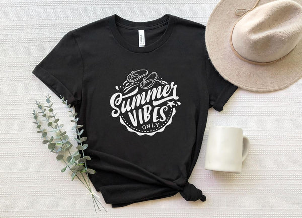 T-Shirt-Summer Vibes Only T-Shirt-S-Black-Jack N Roy