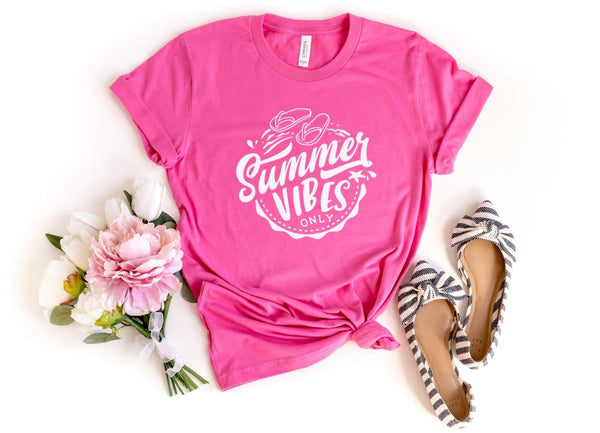 T-Shirt-Summer Vibes Only T-Shirt-S-Charity Pink-Jack N Roy