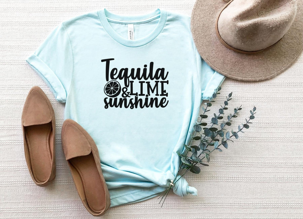 T-Shirt-Tequila, Lime, Sunshine T-Shirt-S-Heather Ice Blue-Jack N Roy