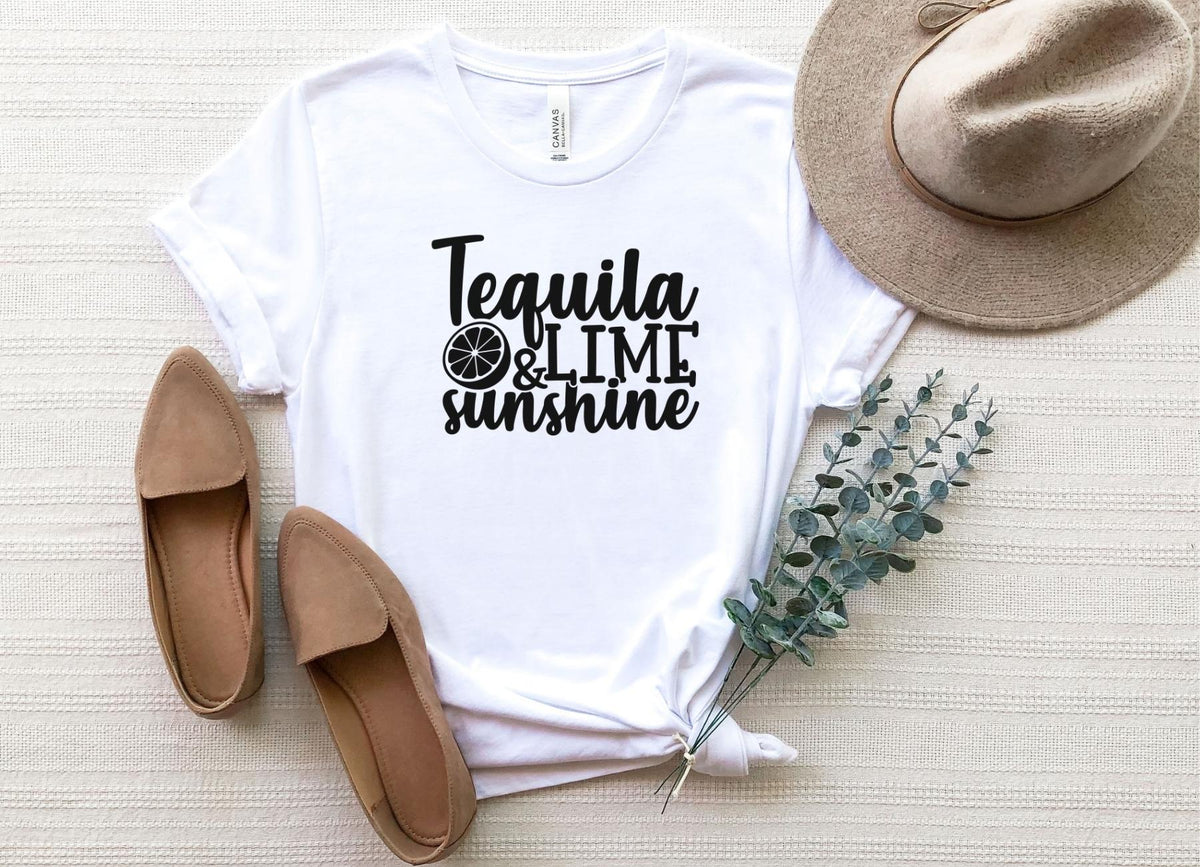 T-Shirt-Tequila, Lime, Sunshine T-Shirt-S-White-Jack N Roy