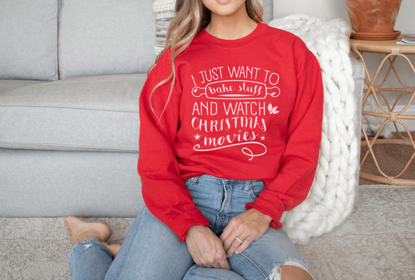 Sweatshirt-Bake Stuff & Watch Christmas Movies Sweatshirt-Jack N Roy