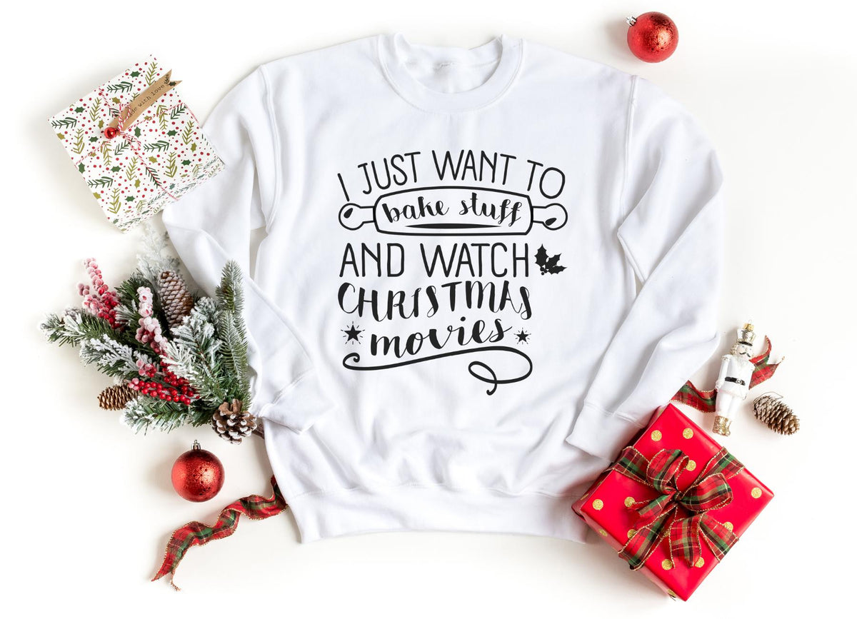 Sweatshirt-Bake Stuff & Watch Christmas Movies Sweatshirt-S-White-Jack N Roy