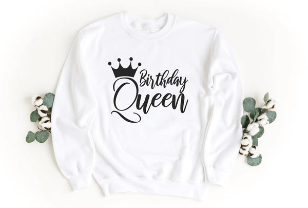 Sweatshirt-Birthday Queen Sweatshirt-S-White-Jack N Roy