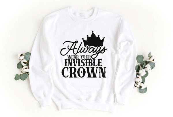 Sweatshirt-Invisible Crown Sweatshirt-S-White-Jack N Roy