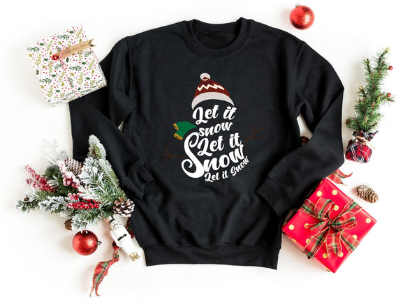 Sweatshirt-Let It Snow Sweatshirt-S-Black-Jack N Roy