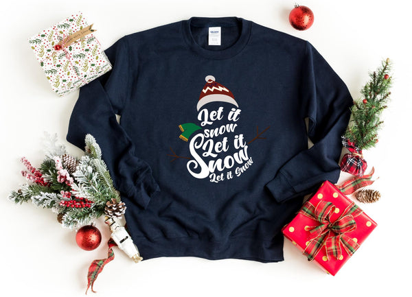 Sweatshirt-Let It Snow Sweatshirt-S-Navy-Jack N Roy