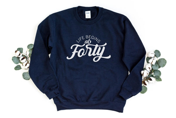 Sweatshirt-Life Begins At 40 Sweatshirt-S-Navy-Jack N Roy