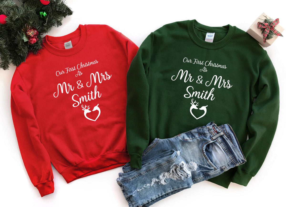 Sweatshirts-OUR FIRST CHRISTMAS SWEATSHIRT-S-Red-Jack N Roy