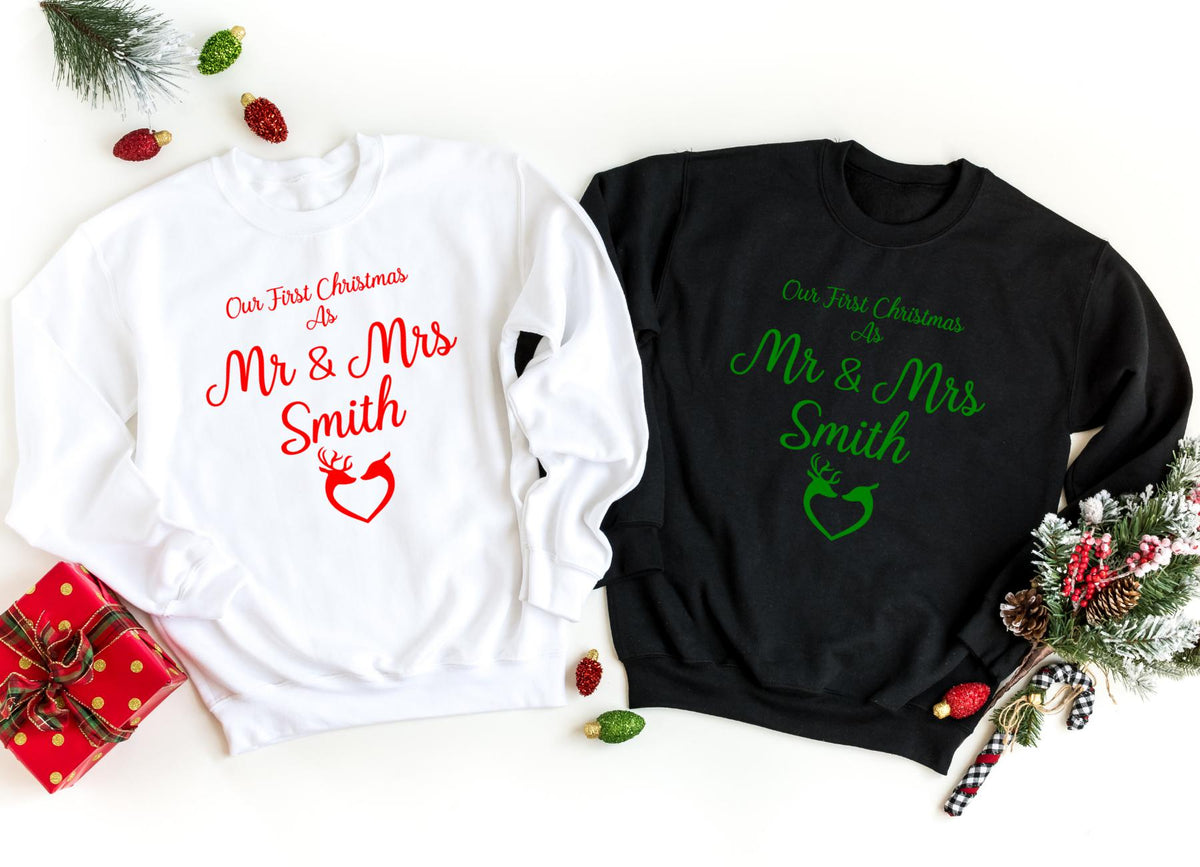 Sweatshirts-OUR FIRST CHRISTMAS SWEATSHIRT-S-White-Jack N Roy