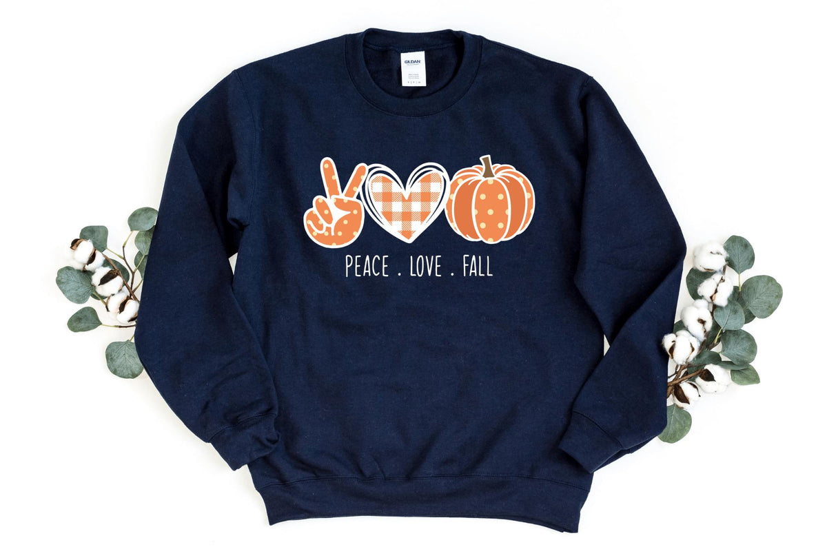 Sweatshirt-Peace, Love, Fall Sweatshirt-S-Navy-Jack N Roy