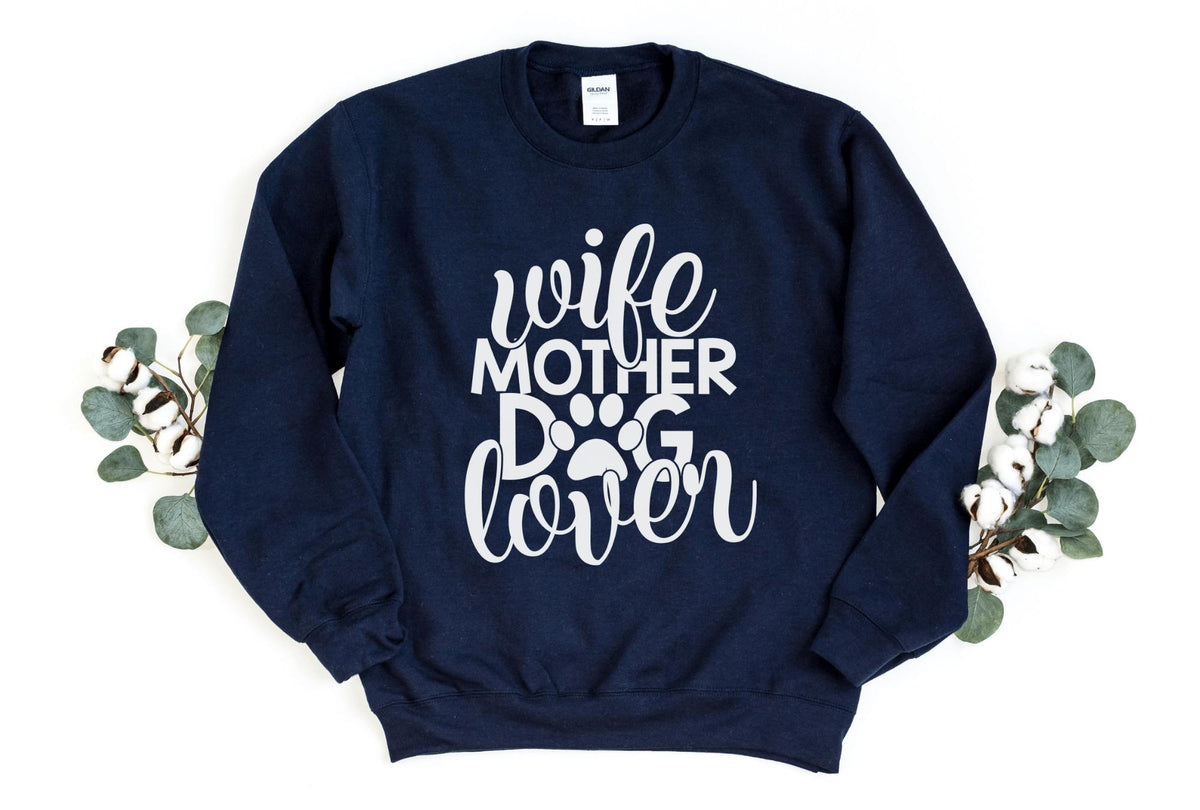 Sweatshirt-Wife Mother Dog Lover Sweatshirt-S-Navy-Jack N Roy