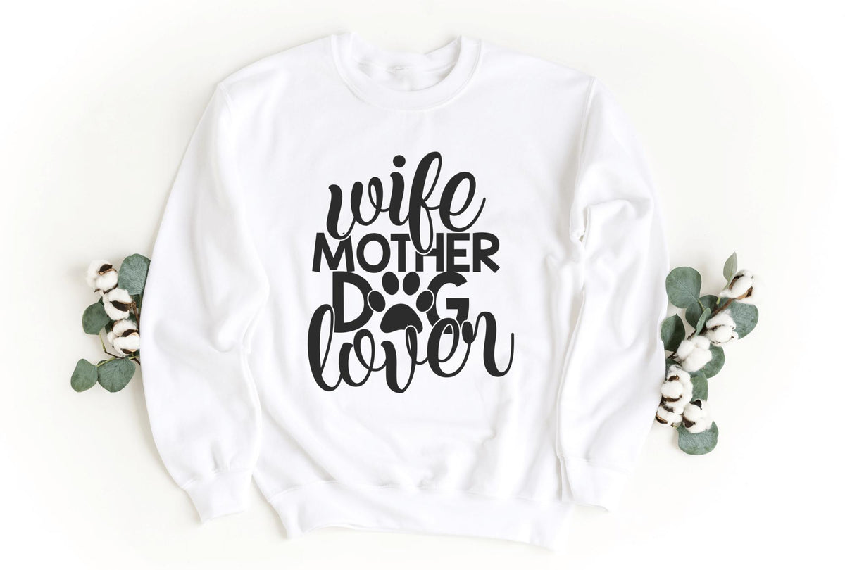 Sweatshirt-Wife Mother Dog Lover Sweatshirt-S-White-Jack N Roy