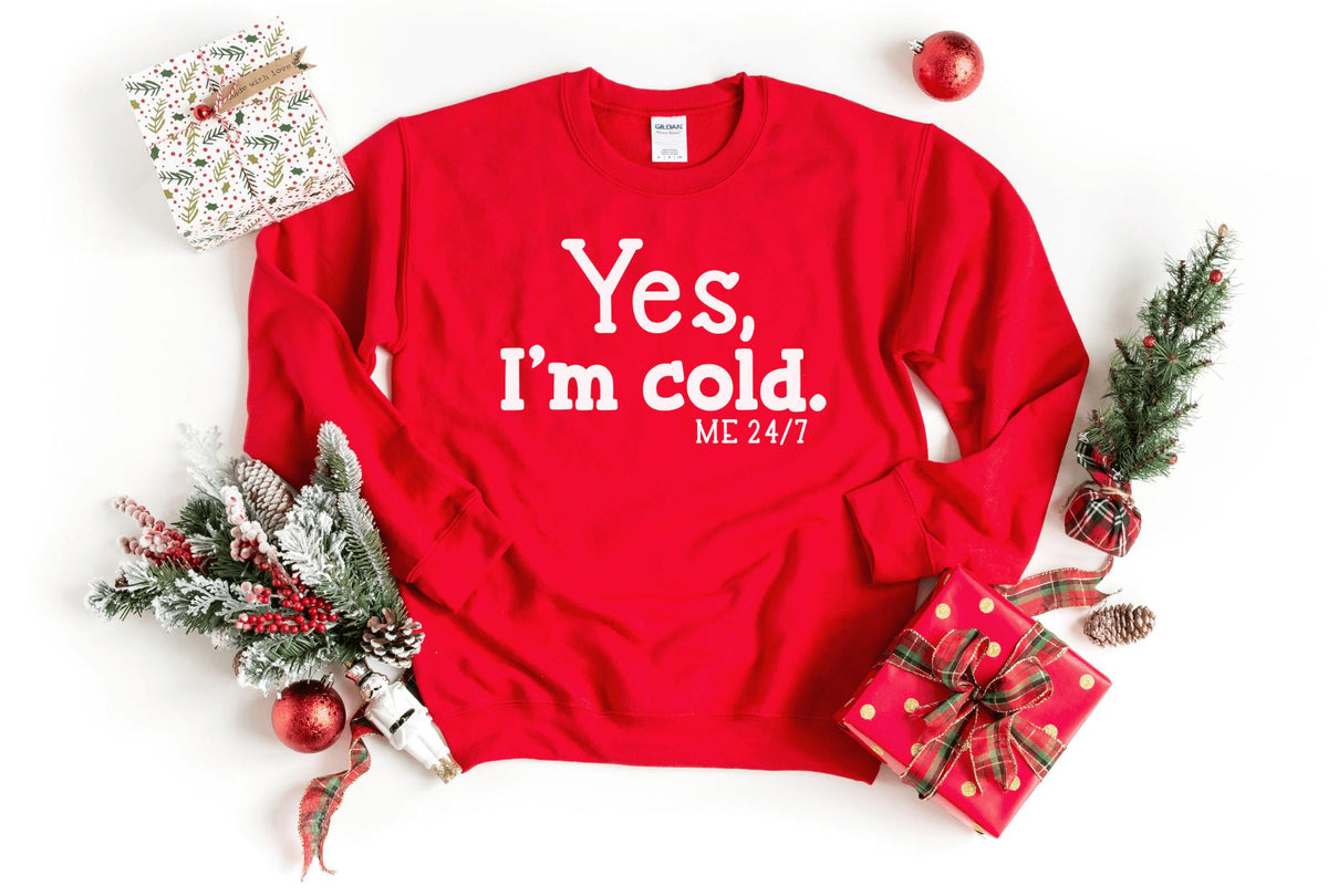 Sweatshirt-Yes, I'm Cold Sweatshirt-S-Red-Jack N Roy