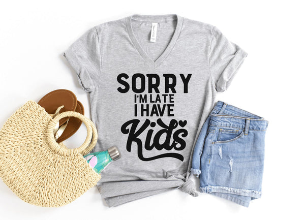 V-Neck Shirt-I Have Kids! V-Neck-S-Athletic Heather-Jack N Roy