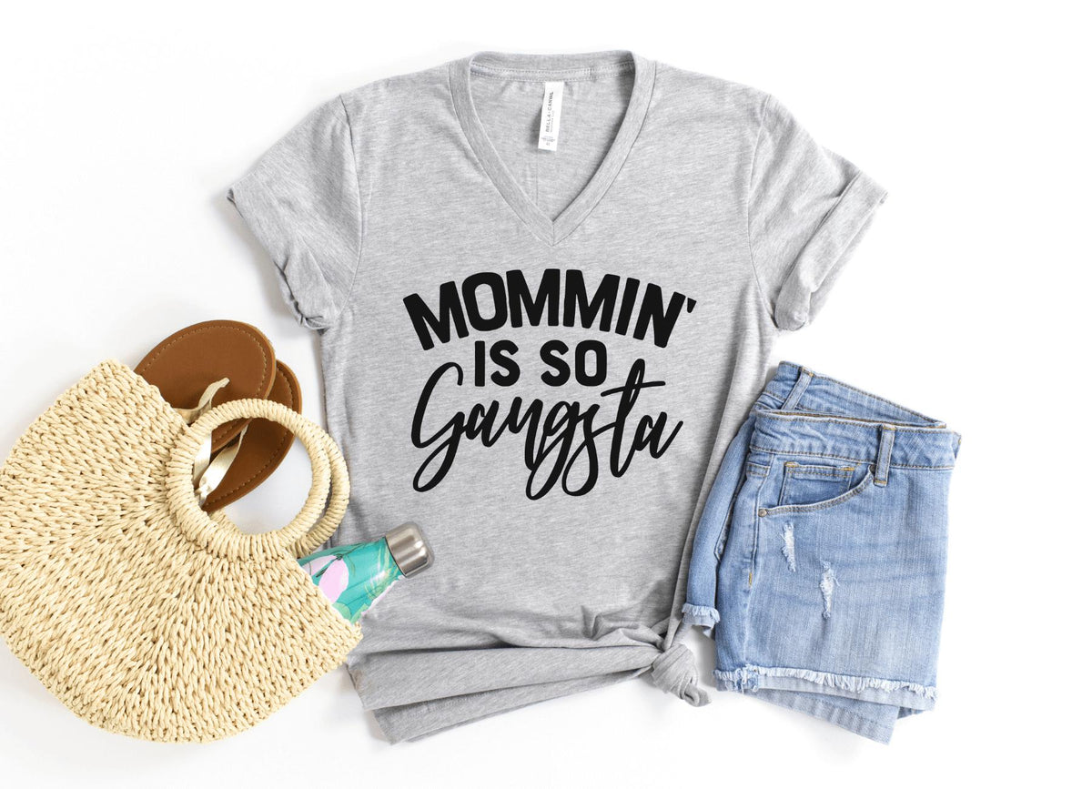 V-Neck Shirt-Mommin' V-Neck-S-Athletic Heather-Jack N Roy