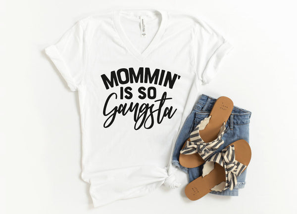 V-Neck Shirt-Mommin' V-Neck-S-White-Jack N Roy