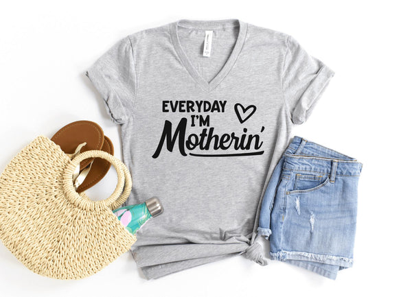 V-Neck Shirt-Motherin' V-Neck-S-Athletic Heather-Jack N Roy