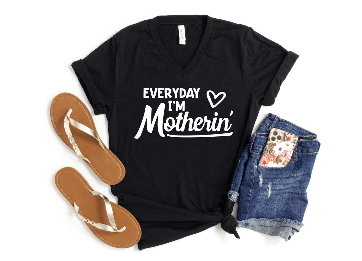 V-Neck Shirt-Motherin' V-Neck-S-Black-Jack N Roy