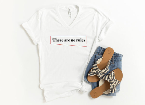 V-Neck Shirt-No Rules V-Neck-S-White-Jack N Roy