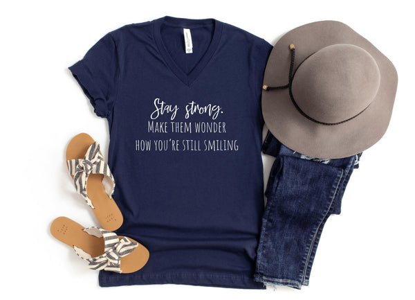 V-Neck Shirt-Stay Strong V-Neck-S-Navy-Jack N Roy